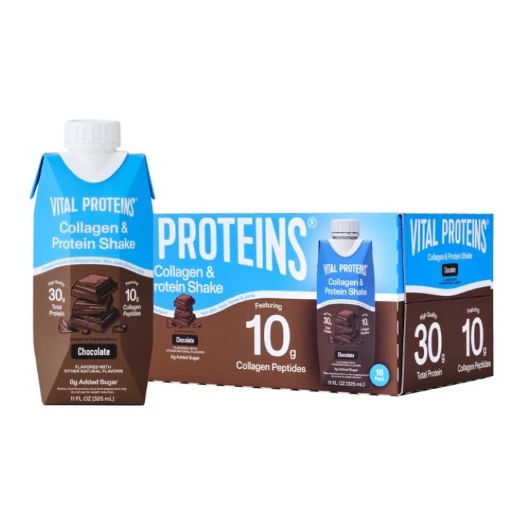 バイタルプロテインズ コラーゲン&プロテインシェイク チョコレート 325mL 18本セット Vital Proteins 10g Collagen and 30g Total Protein Shake, Chocolate, 11 fl oz, 18-pack 【お取り寄せ商品】|アメリカお菓子のYummy USA