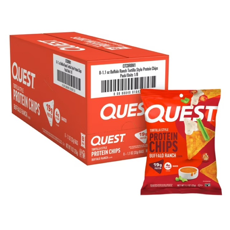 クエスト トルティーヤスタイル プロテインチップス バッファローランチ風味 8袋入 Quest Tortilla Style Protein Chips, Buffalo Ranch Flavor, Baked, 8 Count 【お取り寄せ商品】