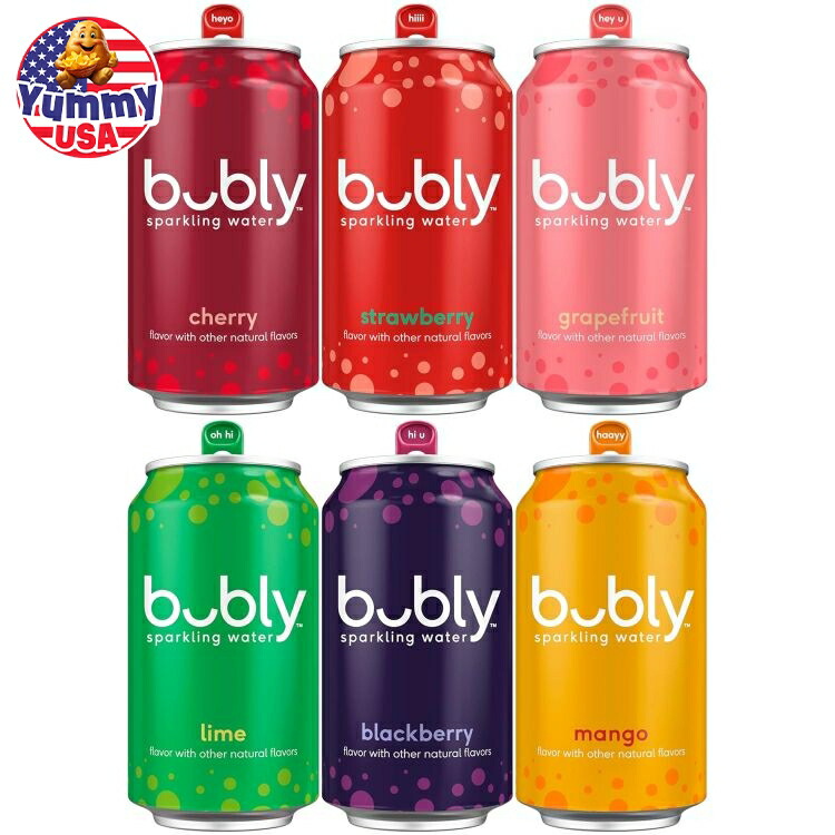 バブリー 6フレーバー バラエティパック スパークリングウォーター 355ml 18缶パック bubly Six Flavor Variety Pack Sparkling Water, 12 fl oz, 18 Pack Cans 日本未発売 大容量 【お取り寄せ商品】