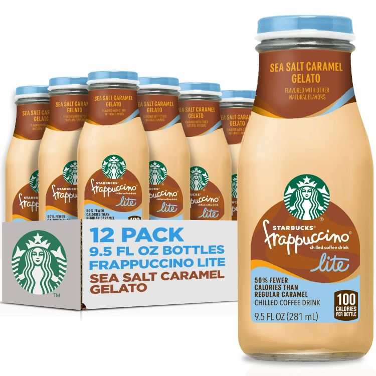 スターバックス フラペチーノ ライト シーソルト キャラメル ジェラート 12本入り 281ml ボトル Starbucks Frappuccino Lite Sea Salt Caramel Gelato, 12 pack 9.5 fl oz bottles 【お取り寄せ商品】