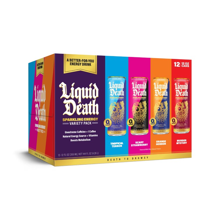 リキッドデス スパークリングエナジー バラエティパック 355ml 12本入り Liquid Death Sparkling Energy Variety Pack 12 Fl Oz Pack of 12 【お取り寄せ商品】