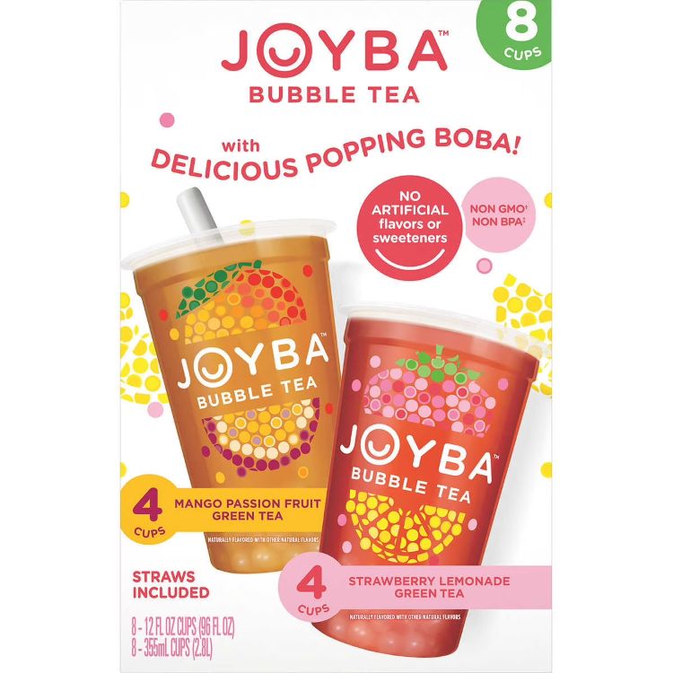 ジョイバ バブルティー グリーンティー バラエティパック 355ml 8本入り Joyba Bubble Tea Green Tea Variety Pack 12 fl oz cups pack of 8 【お取り寄せ商品】