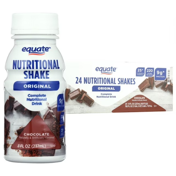 エクエート オリジナル ミールリプレイスメント ニュートリショナルシェイク チョコレート 237mL 24本 Equate Original Meal Replacement Nutritional Shakes, Chocolate, 8 fl oz, 24 Count 【お取り寄せ商品】｜アメリカお菓子のYummy USA
