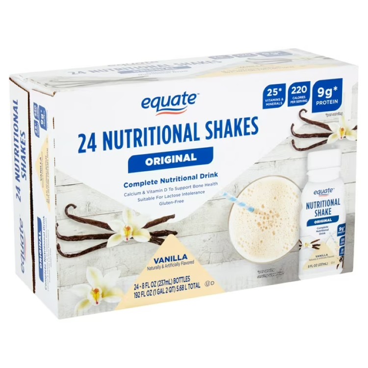 エクエート オリジナル ミールリプレイスメント ニュートリショナルシェイク バニラ 237mL 24本 Equate Original Meal Replacement Nutritional Shakes, Vanilla, 8 fl oz, 24 Count 【お取り寄せ商品】|アメリカお菓子のYummy USA