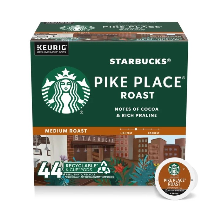 スターバックス パイクプレイスロースト ミディアムロースト コーヒー Kカップ 44個入り Starbucks Pike Place Roast, Hot or Iced Coffee, Medium Roast K-Cup Coffee Pods, 44 Count? 【お取り寄せ商品】