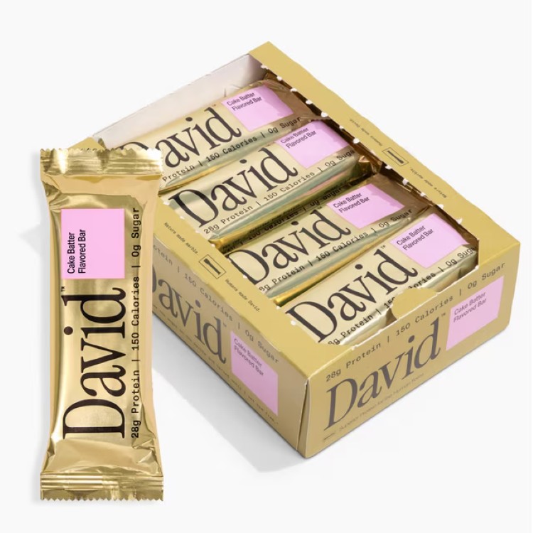 デビッド ハイプロテインバー ケーキバッター たんぱく質28g 12本入 David High Protein Bars, Cake Batter - 28g Protein - 12ct 【お取り寄せ商品】