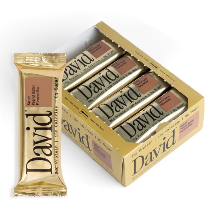 デビッド ハイプロテインバー ソルテッドピーナッツバター たんぱく質28g 12本入 David High Protein Bars, Salted Peanut Butter - 28g Protein - 12ct 【お取り寄せ商品】｜アメリカお菓子のYummy USA