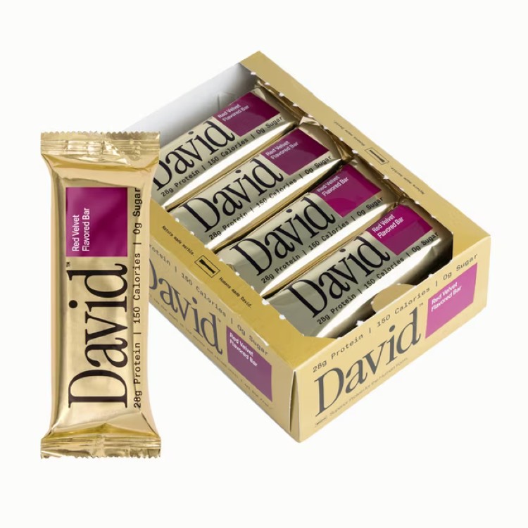 デビッド ハイプロテインバー レッドベルベット たんぱく質28g 12本入 David High Protein Bars, Red Velvet - 28g Protein - 12ct 【お取り寄せ商品】
