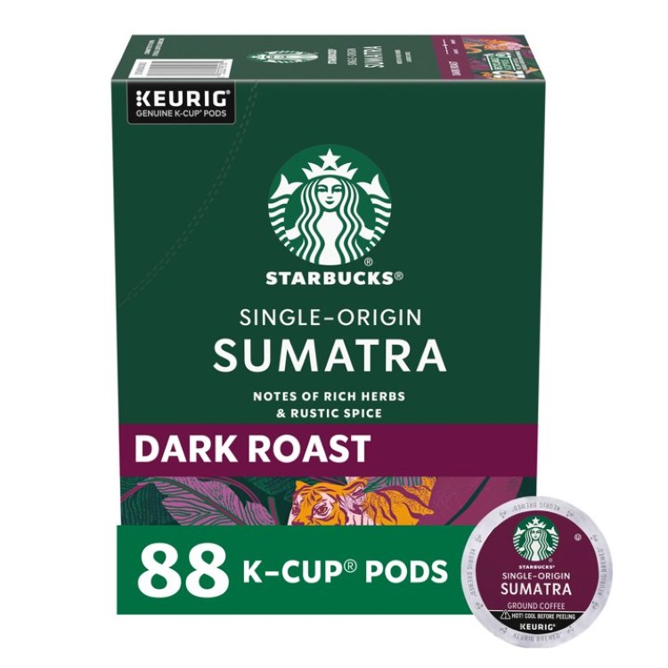 スターバックス シングルオリジン スマトラ ダークロースト アラビカ100％ キューリグ用Kカップコーヒーポッド 88個入り Starbucks Single-Origin Sumatra, Dark Roast Keurig K-Cup Coffee Pods, 100% Arabica, 88 Count 【お取り寄せ商品】