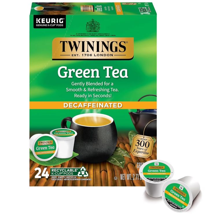 トワイニング ピュアグリーン デカフェティー Kカップポッド キューリグ用 24個入り Twinings Pure Green Decaffeinated Tea K-Cup Pods for Keurig, 24 Count 【お取り寄せ商品】