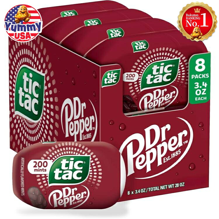 チックタック ポケットサイズミント ドクターペッパー風味 98g × 8パック Tic Tac Pocket-sized Mints, Dr Pepper Flavored 8 pack, 3.4 oz Each 【お取り寄せ商品】|アメリカお菓子のYummy USA