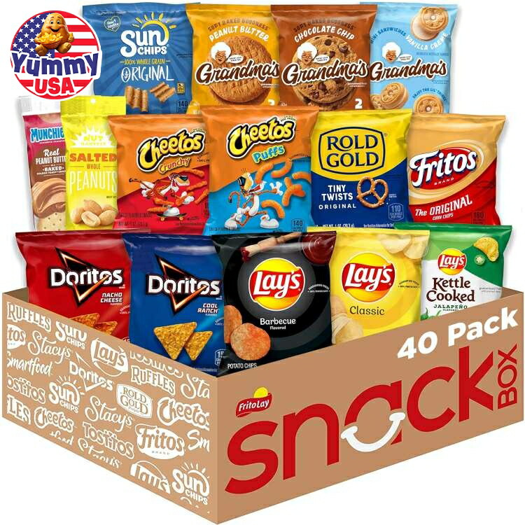 フリトレー アルティメット クラシック スナック バラエティアソート(40個入り) Frito Lay Ultimate Classic Snacks Package, Variety Assortment of Chips, Cookies, Crackers, & Nuts, (Pack of 40) 日本未発売 【お取り寄せ商品】｜アメリカお菓子のYummy USA