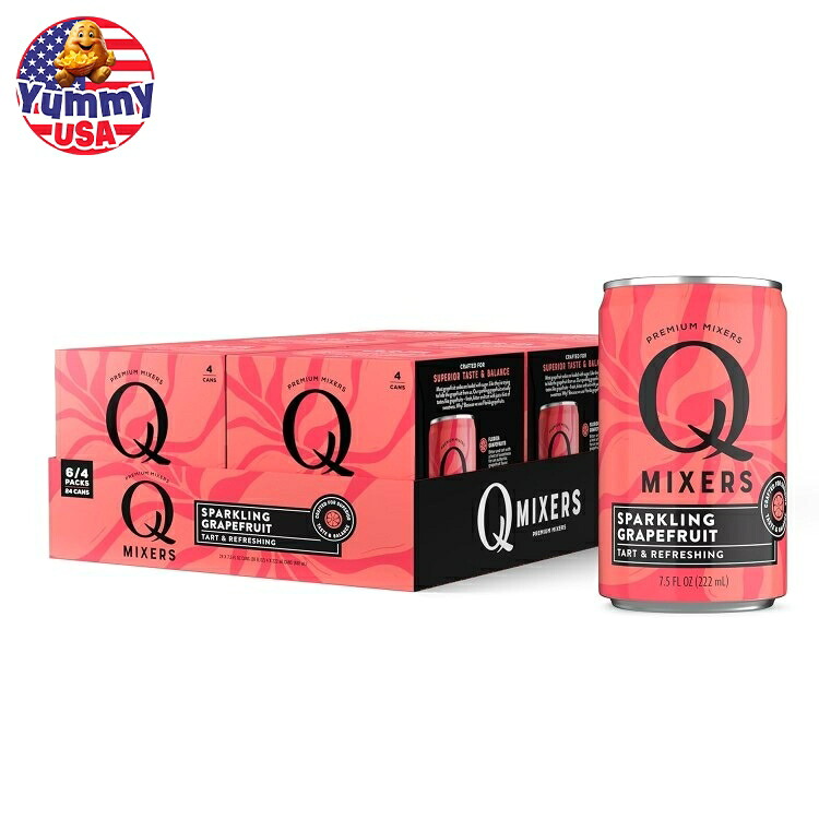 Qミキサー スパークリング グレープフルーツ 24缶セット Q Mixers Sparkling Grapefruit 7.5 Fl oz (Pack of 24) 日本未発売【お取り寄せ商品】｜アメリカお菓子のYummy USA