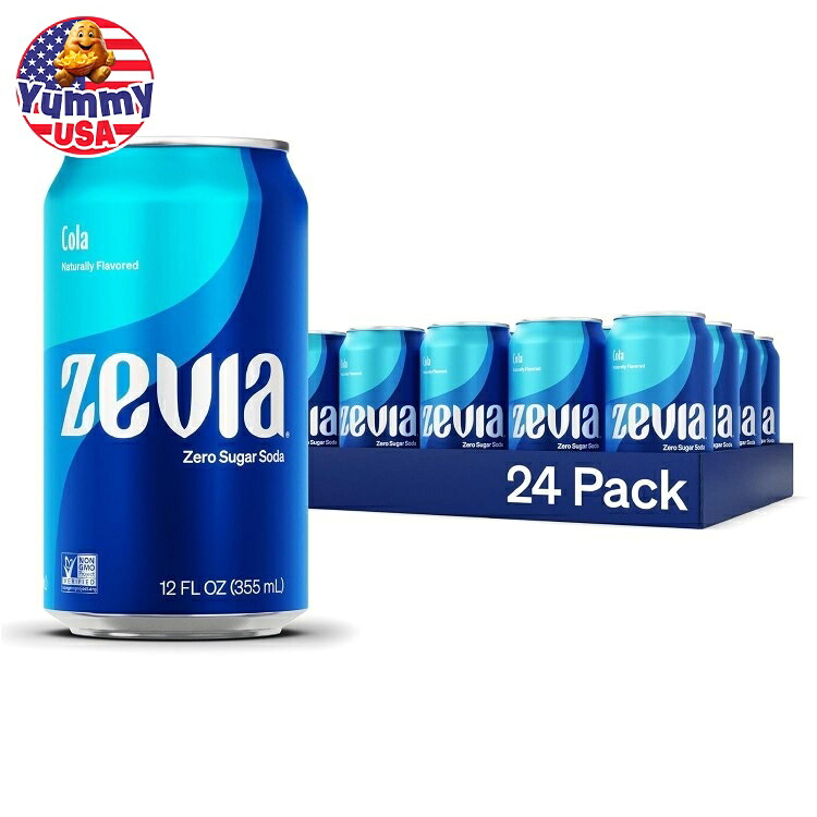 ゼビア ゼロシュガー コーラソーダ 12オンス缶 (24缶セット) Zevia Zero Sugar, Cola Soda, 12 Fl Oz Cans (Pack of 24) 日本未発売 大容量 【お取り寄せ商品】|アメリカお菓子のYummy USA