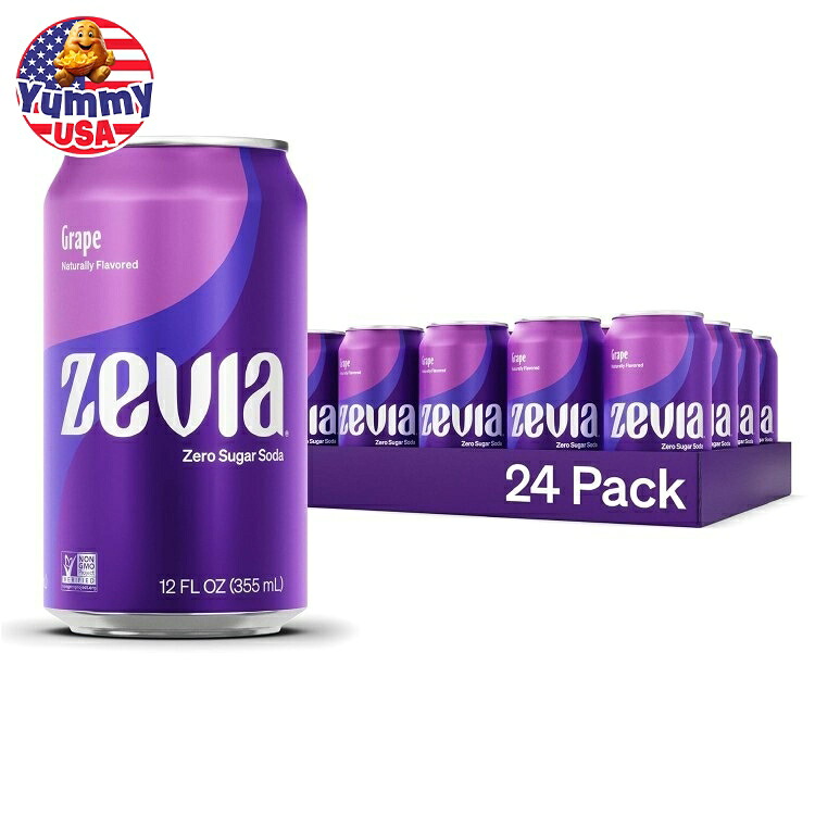 ゼビア ゼロシュガー グレープ 12オンス缶 (24缶セット) Zevia Zero Sugar, Grape, 12 Fl Oz Cans (Pack of 24) 日本未発売 大容量 【お取り寄せ商品】｜アメリカお菓子のYummy USA