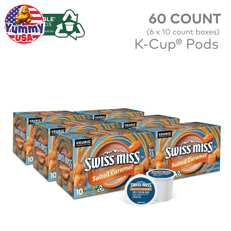 スイスミス ソルテッドキャラメル ホットココア キューリグ K-カップ ポッド 60個入り Swiss Miss Salted Caramel Hot Cocoa, Keurig Single Serve K-Cup Pods 60 Count 日本未発売 大容量 【お取り寄せ商品】