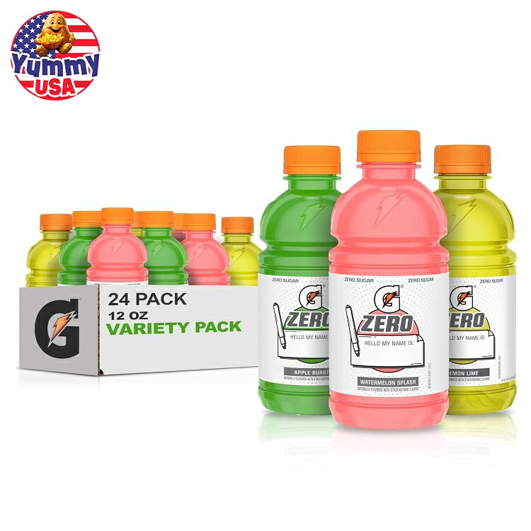 ゲータレード ゼロ キッズ バラエティパック (アップル、スイカ、レモンライム) 355ml (12 fl oz) 24本パック Gatorade Zero Kids Variety Pack, (Apple, Watermelon, Lemon Lime), 12 Fl Oz (Pack of 24) 大容量 【お取り寄せ商品】