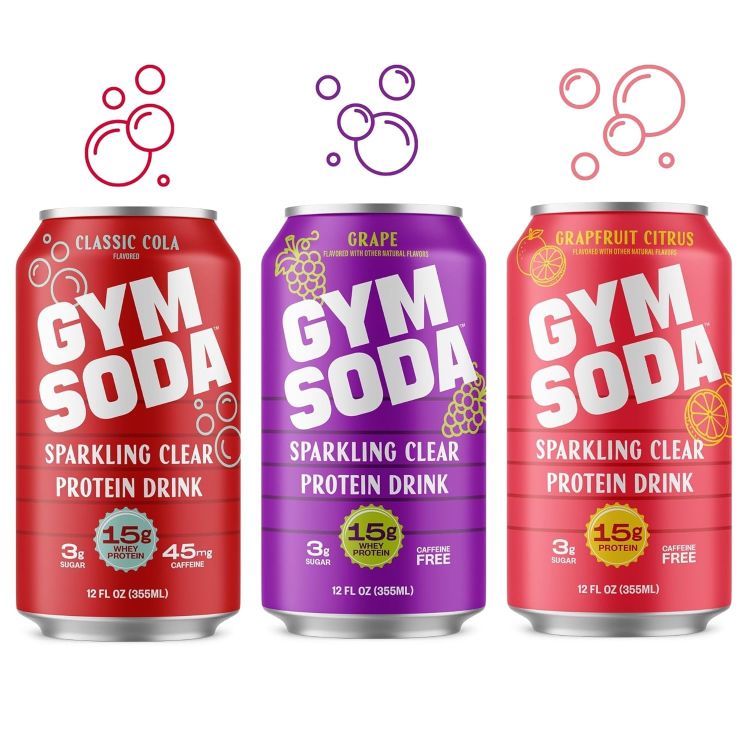 ジムソーダ スパークリング クリアプロテインドリンク バラエティパック 355ml 12本入り Gym Soda Sparkling Clear Protein Drink Variety Pack, 12 oz Cans, 12 Pack 【お取り寄せ商品】|アメリカお菓子のYummy USA