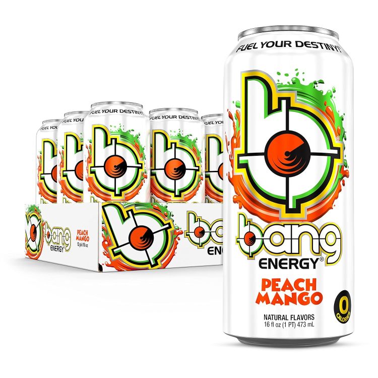 バングエナジー ピーチマンゴー シュガーフリー エナジードリンク 473ml 12本 Bang Energy Peach Mango Sugar-Free Energy Drink 16-Ounce Pack of 12 【お取り寄せ商品】