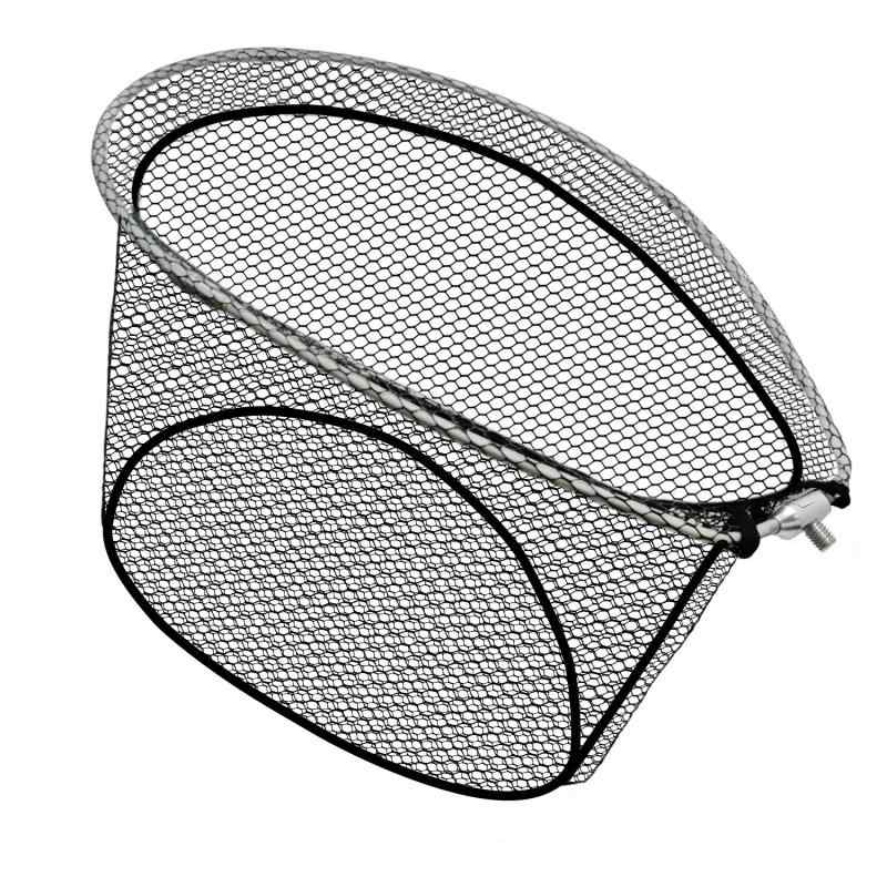 JINKING たも網 タモ網 ラバーネット ランディングネット アルミオーバルフレーム 玉網 折りたたみ玉枠 ラバーコーティング画像