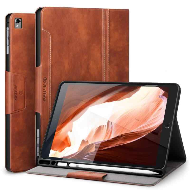 Antbox iPad 9.7 (iPad 第6/5世代) iPad Air2/Air/Pro 9.7 ケース 高級ソフトPUレザー製 Pencil収納 オートスリープ＆スタンド機能付き 手帳型 ひび割れ防止 全面保護 9.7インチ 専用ケース
