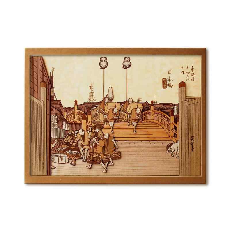 KINOWA 「日本橋 朝之景」 木はり絵 オリジナル 手作り キット 浮世絵 広重 東海道五十三次 日本製