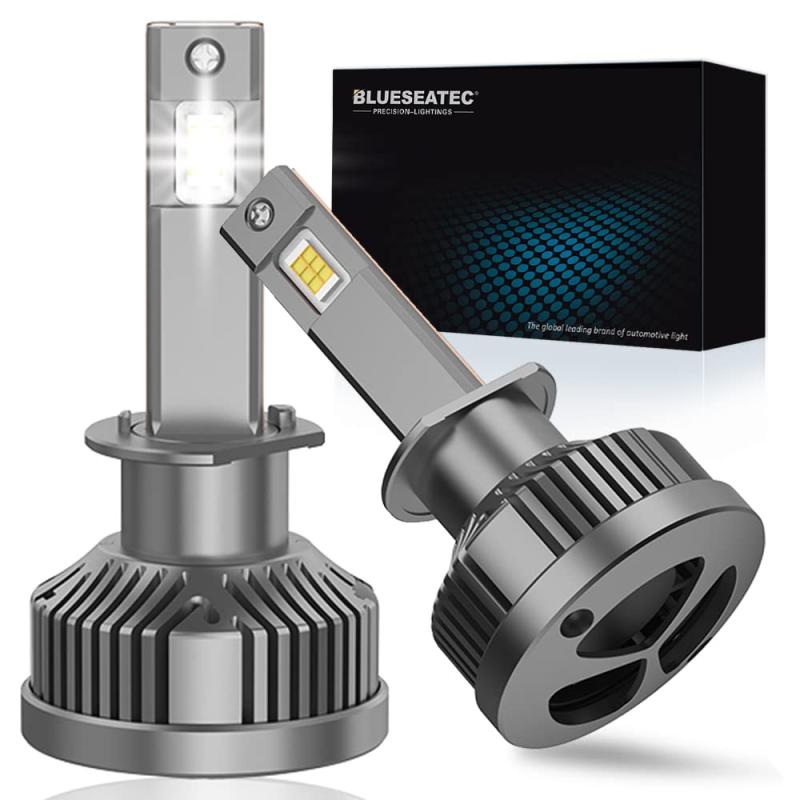BLUESEATEC H1 LEDヘッドライト 爆光 20000LM 50W 超高輝度 正規日本製CSPチップ 車検対応 キャンセラー内蔵 12V/24v（ハイブリッド車・EV車対応) 定電流回路搭載 高速回転冷却ファン付き 静音 ラジオ