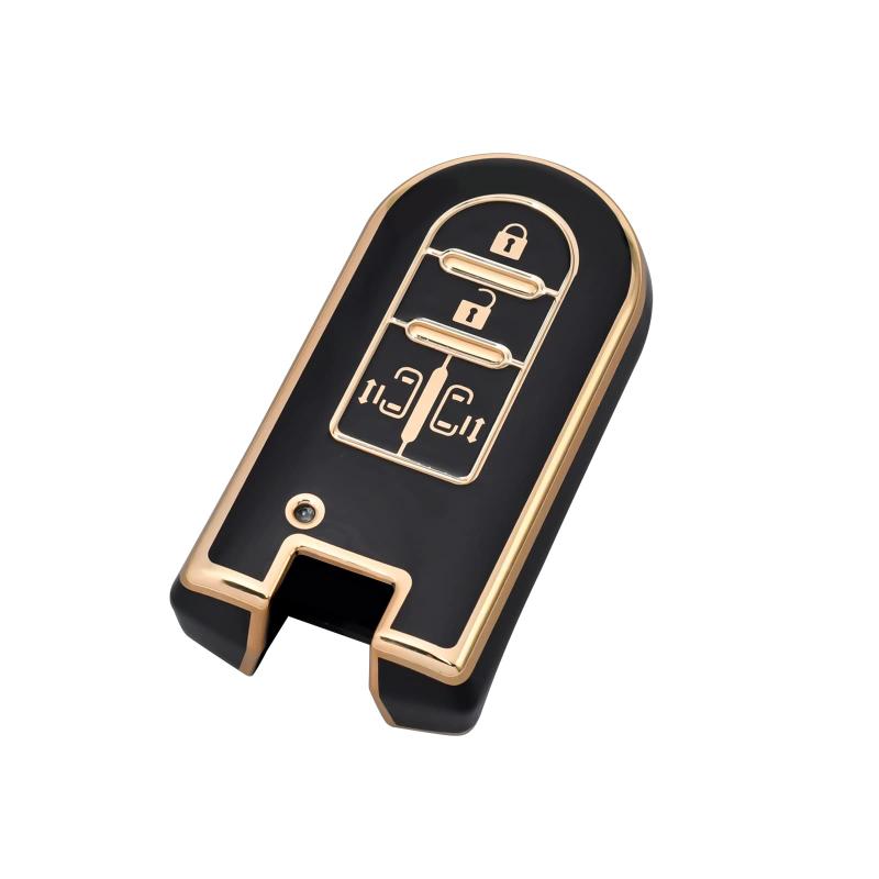 BestQ!スマートキーケース タント タントカスタム LA600S ウェイク カスタム LA700S ムーヴキャンバス  パーツ 新型 トール M900S スマートキーカバー ダイハツ キーケース トヨタ スマートキー タンク ルーミー スバル ジャスティ タント/タントカスタム/ウェイク/ムーヴ キャンバス/トール/タンク/ルーミー/など 4ボタン スマートキー用キーケース 専用設計！傷防止に最適！革製（DAIHATSU・TOYOTA車用） ダイハツ/トヨタ車