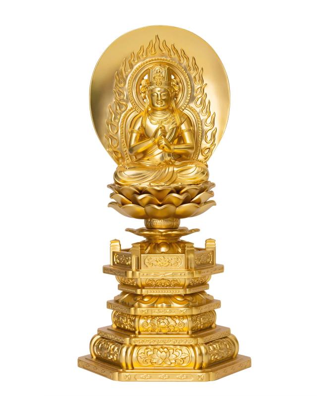 仏像 大日如来 18.5cm(金メッキ/24金) 仏師：牧田秀雲 原型＿『真言宗/未・申年生まれ守護本尊』 十二支守り本尊 干支 高岡銅器(だいにちにょらい/L) 27,481円