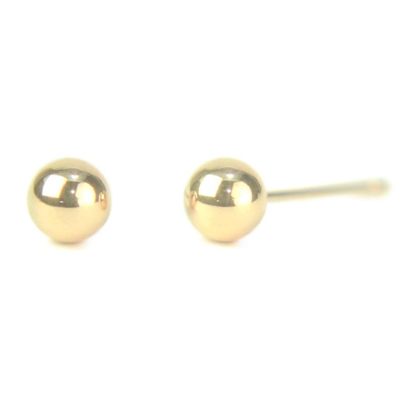 二つ目ピアス 18金 軸太 K18PGサクラ色ゴールド丸玉ピアス 5粍 ピアス芯幅太長め印字機 太さ0.8粍長さ12粍 1有りの実両耳売りわたす どんぶり鉢ピアス サクラ色ゴールド 18金 K18pg 幅太 福耳 yokomountain