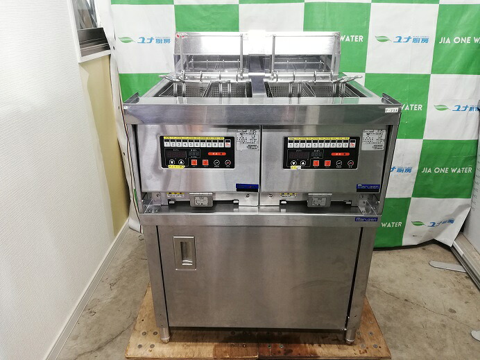 ☆★　マルゼン　二槽電気フライヤー　MIF-MB7T　架台付き　☆★｜ユナ厨房　店