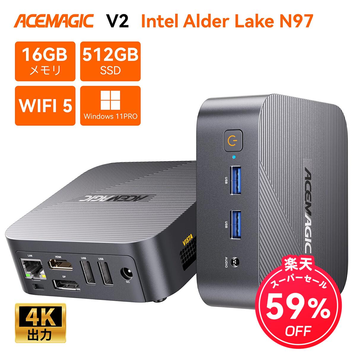 楽天市場】ACEMAGIC ミニPC 【Intel AlderLake N97】 ミニPC