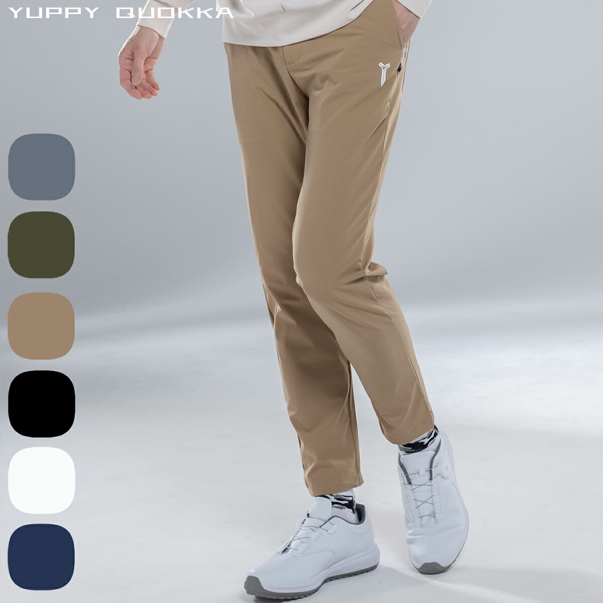 [本日10%OFF&P5倍]【東京発】YUPPY QUOKKA ゴルフパンツ メンズ ストレッチ 9分丈 ゴルフウェア モダンクラシック 大人の遊び心 &times; 高機能ストレッチ パンツ 春夏 おしゃれ スリム 大人 PREMUIM CAMO STRETCH PANTS［日本人の体型にフィットするゴルフウェア］｜ヤッピークオッカ　店