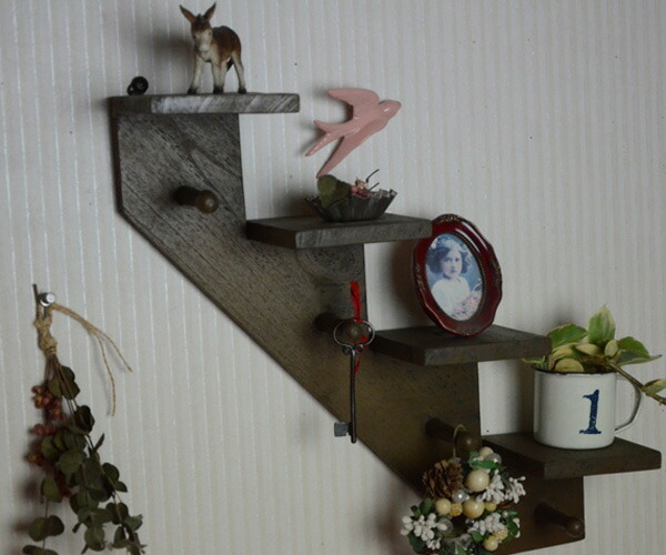 Yuraraka 4 Step Wall Shelf Wooden Br Rakuten Global Market 4 Step Wall Shelf Wooden Br