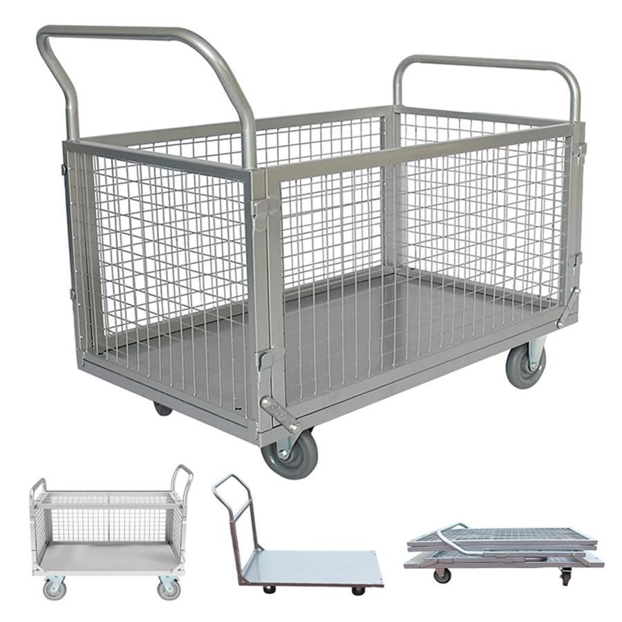 楽天市場】カゴ台車 運搬車 手押し台車 折りたたみ 4輪 3つスタイル