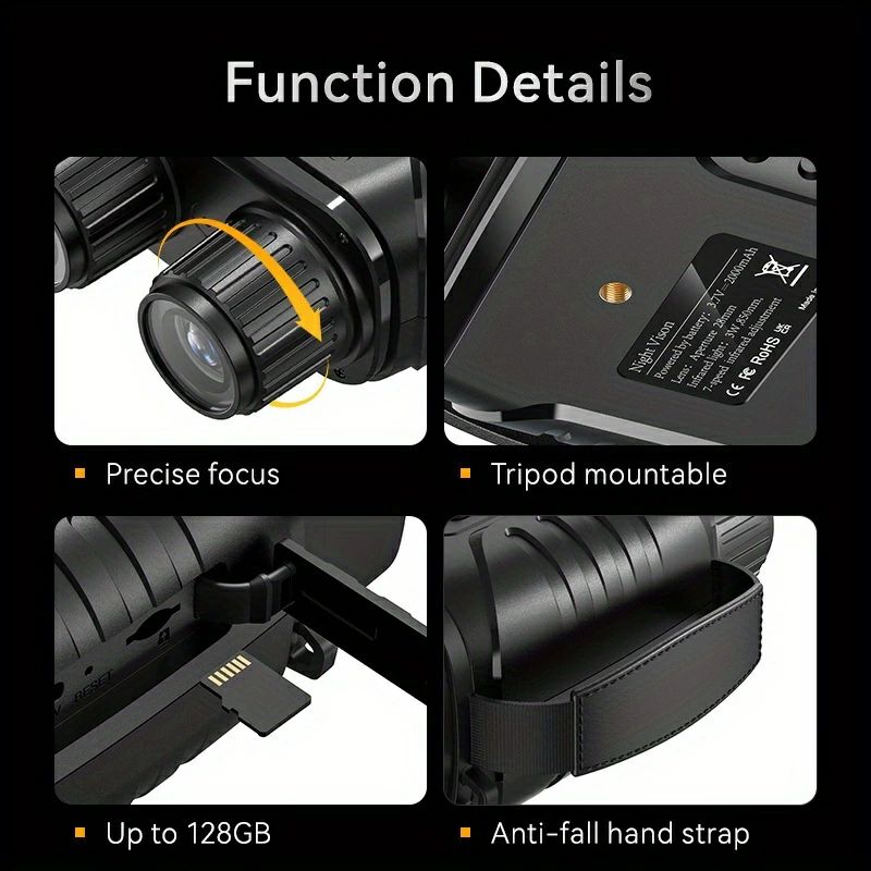 USB充電オプション付き充電式バッテリー駆動 キャンプ＆旅行に最適 ナイトビジョンゴーグル 1080P HD