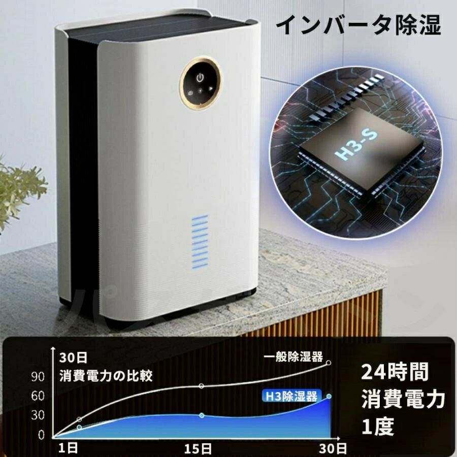 自動停止 洗濯物 カビ防止 湿気 梅雨 衣類乾燥除湿機 梅雨対策 結露 節電 軽量 省エネ デシカント式 湿気フィルター 家庭用 静音 消臭 除菌 小型 パワフル除湿 コンパクト 除湿器 知能恒湿 30畳 空気清浄機 除湿機 3WAY｜Yuri Yuri Fashion 10,820円