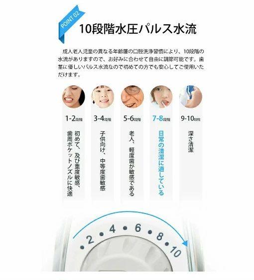 旅行 家庭 水圧10段階 防水機能 口臭改善 日本製 高圧の水噴射 大容量800ml 口内洗浄機 電動 歯垢除去 ジェットウォッシャー