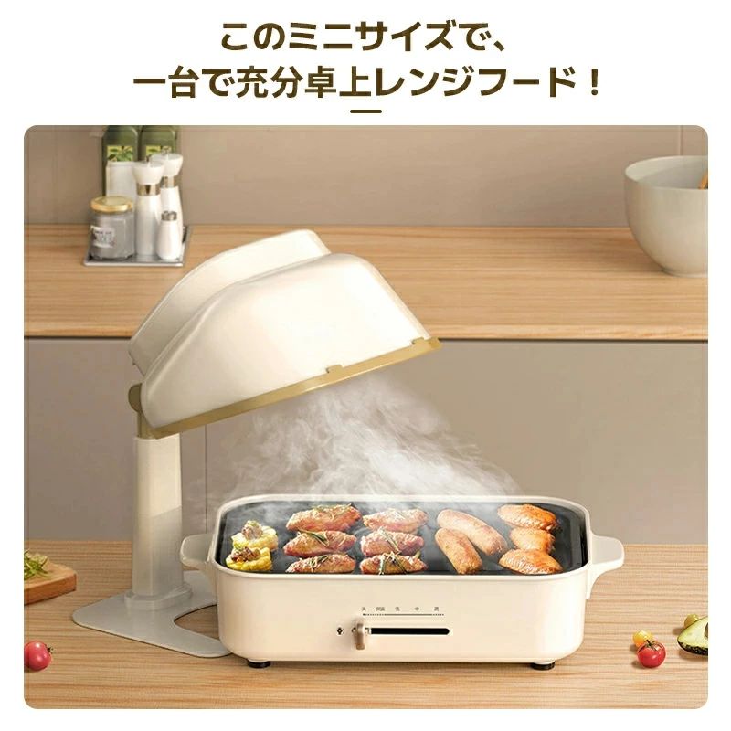 低騒音 調節可能 USB給電 カーボン 10個交換フィルター付き ミニポータブル換気扇 卓上吸煙機 卓上レンジフード