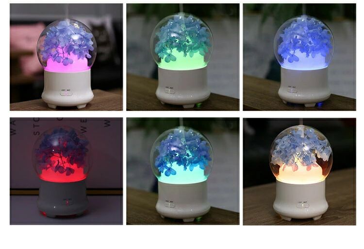最新版 100ML 寝室 オフィス 夜間照明 空気浄化 加湿 アロマオイル 7色LEDライト 静音 おしゃれ スチーム式 加湿器 アロマ超音波式