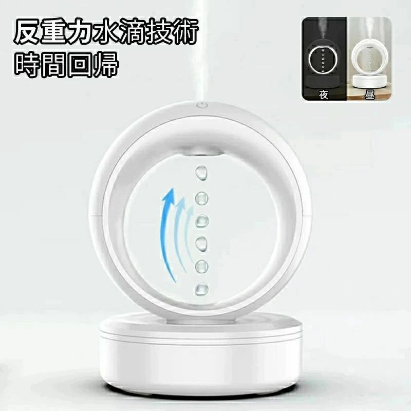 加湿器 卓上 超音波式 680ml 省エネ USB給電 空焚き防止 LEDライト 超音波加湿器 反重力加湿器