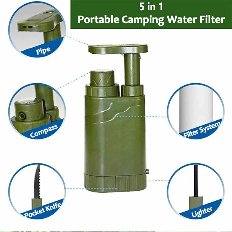 サバイバル用浄水システム、0.01umフィルターシステム 濾過器 浄水器 携帯浄水器 - 4500L 浄水器 キャンプ