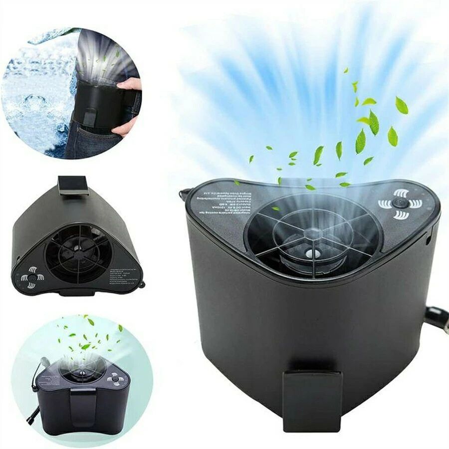 充電式ベルトファン 超強風 ブラック 携帯扇風機 10000mAhバッテリー内蔵&腰掛け扇風機 軽さを重視|Yuri Yuri Fashion