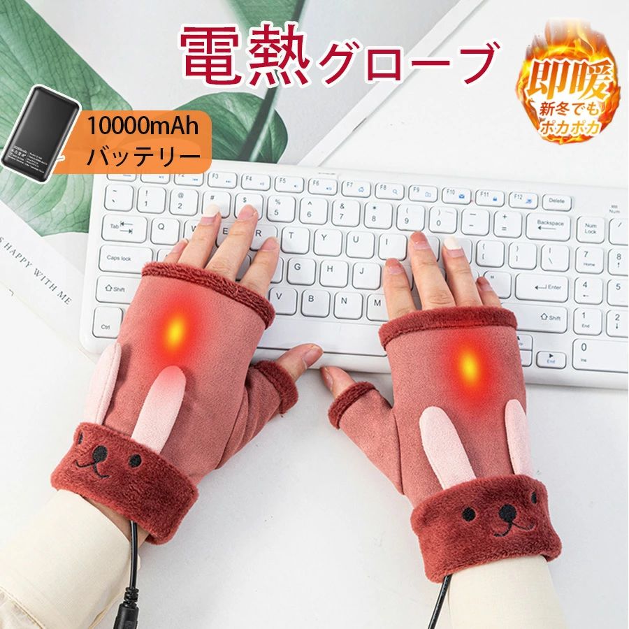レディース 防寒手袋 ヒーターグローブ 発熱 防水 防風 保温 長時間作動 防寒対策 即暖 省エネ 耐風撥水|Yuri Yuri Fashion