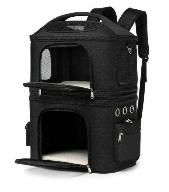 通院用 2way マット付き 折りたたみ可 ソフトクレート 小型犬 キャリーバッグ ペット 2層 キャリー 分離可 リュック 2匹｜Yuri Yuri Fashion 10,009円