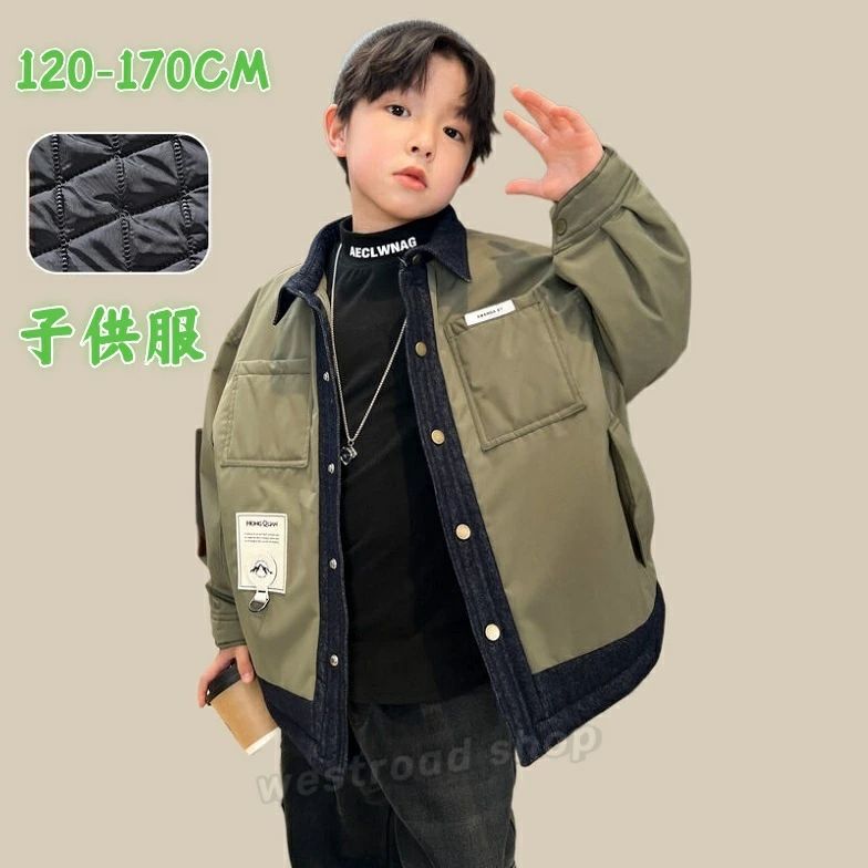 キッズ 男の子 ミリタリージャケット ダウン風 子供服 秋冬アウター あったか 暖かい 冬服 厚手 防寒 通学