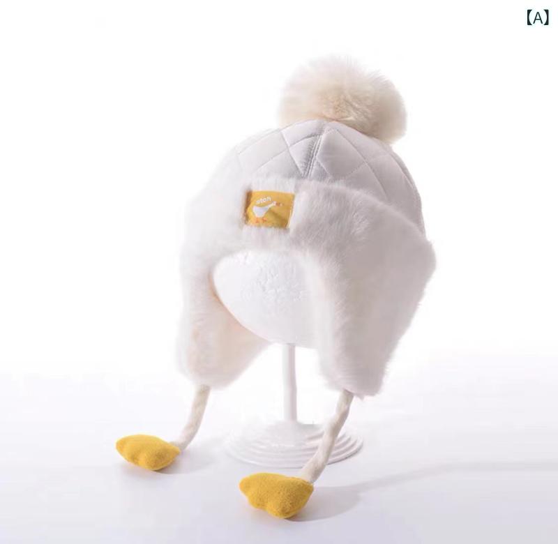 カートーン 1歳 かわいい 秋冬 防風 ベビー 3歳 あったか キッズ 4歳(x10) 帽子 耳あて付き 2歳 防寒