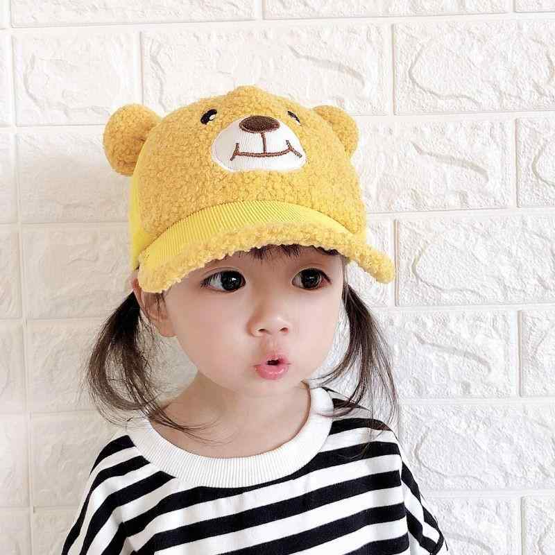 ぬいぐるみ キッズ あったか 秋冬 保温(x2) 野球帽 小熊 鈴付き 子供用 耳付き かわいい 帽子 ボア