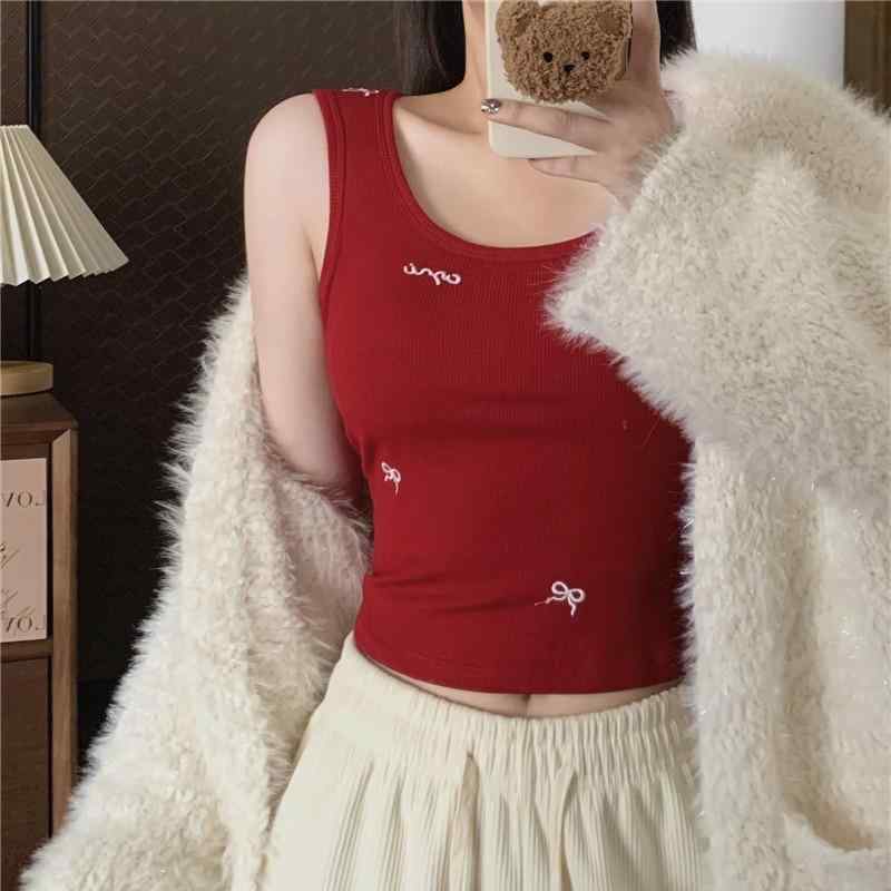 薄? 磨毛 蝶結び スリム 刺繍 胸パッド付き グレー 白 ショート丈 韓国風 黒 赤 トップス レディース 秋冬