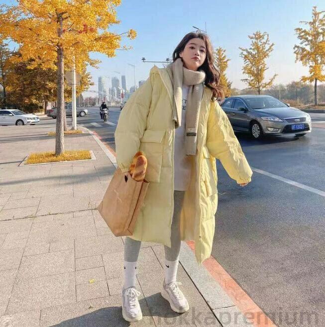 中綿ジャケット 女性用 黒 ダウンコート 中綿コート 韓国風 フード付き ロング丈